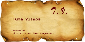 Tuma Vilmos névjegykártya